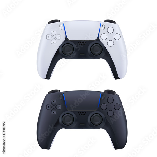Realistic vector gamepad, video game controller icon