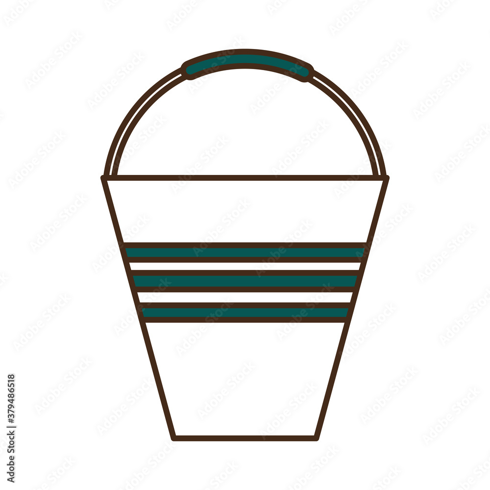 garden water bucket line and fill style icon vector design garden water bucket line and fill style icon vector design
