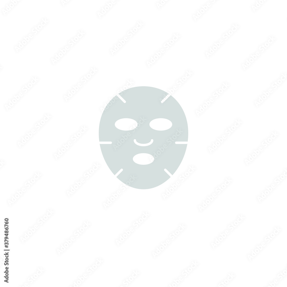 Vector flat face beauty mask isolated on white background