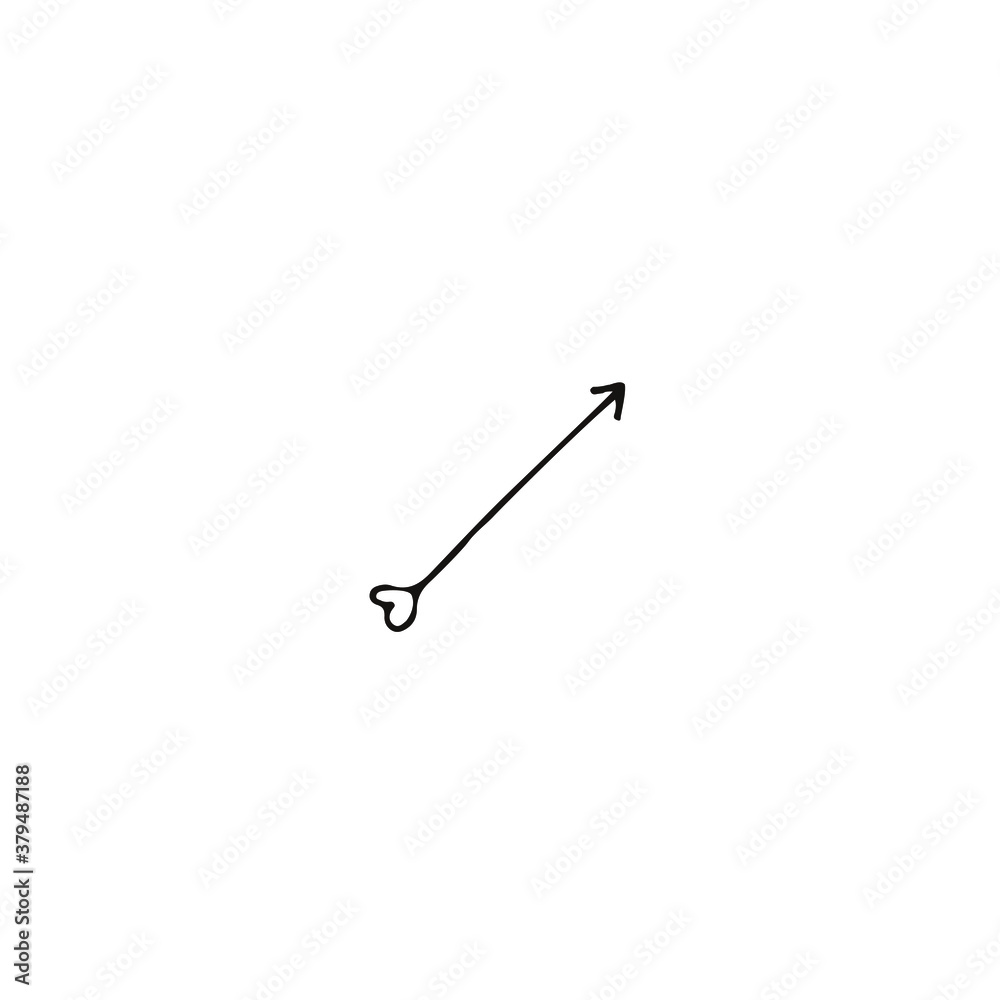 Vector hand drawn doodle sketch arrow isolated on white background Vector hand drawn doodle sketch arrow isolated on white background