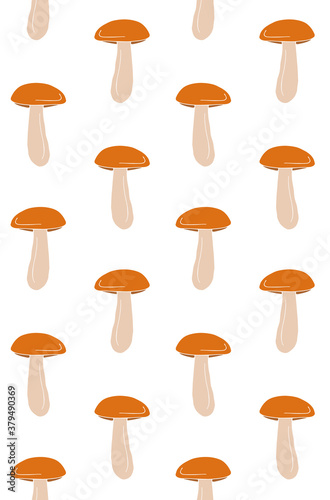 Vector seamless pattern of colored hand drawn doodle sketch Orange cup boletus isolated on white background