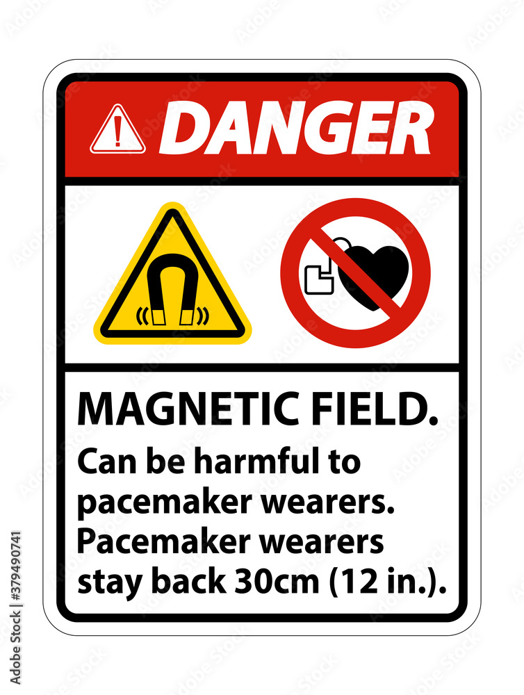 Danger Magnetic field can be harmful to pacemaker wearers.pacemaker wearers.stay back 30cm Danger Magnetic field can be harmful to pacemaker wearers.pacemaker wearers.stay back 30cm
