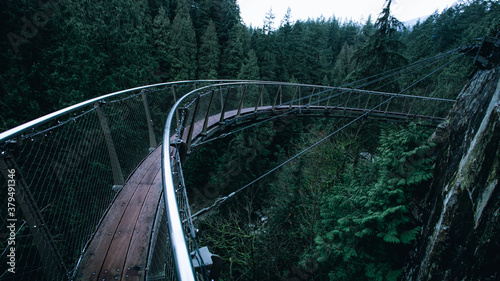 suspension bridge in the mountains