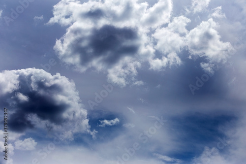 Blues sky and beautiful clouds. Nature composition. Sky background with clouds