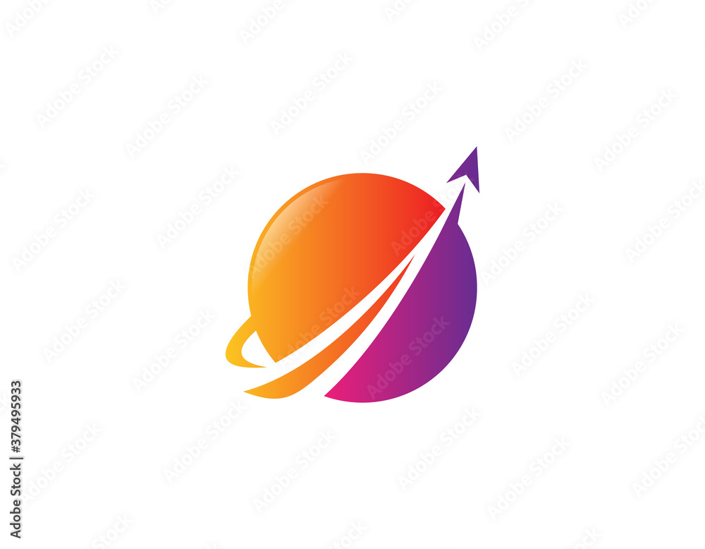 Abstract circle tech logo illustration