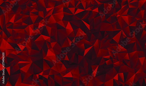 Red polygonal background. Red triangle background. Vector illustration.