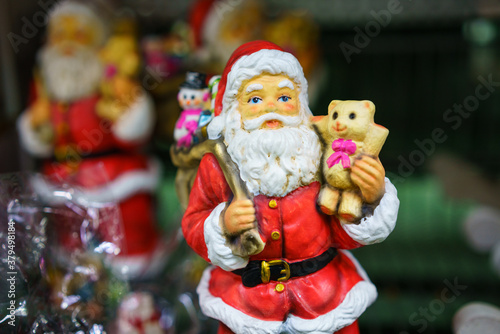 Toy Santa Claus on the shelf in the store