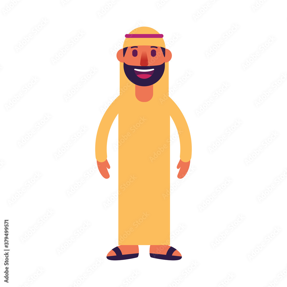 Isolated person arab people ethnicity icon - Vector