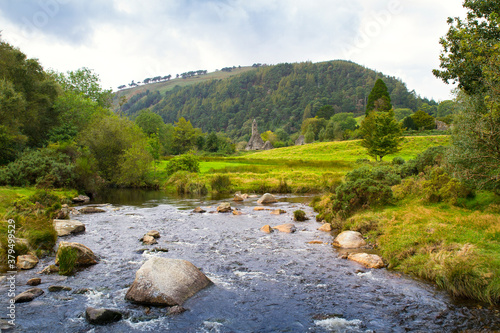 River in Glendalough Valley located in the Wicklow Mountains National Park