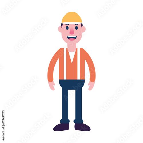 Isolated person builder people ethnicity icon - Vector
