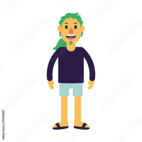Isolated person man people ethnicity icon - Vector