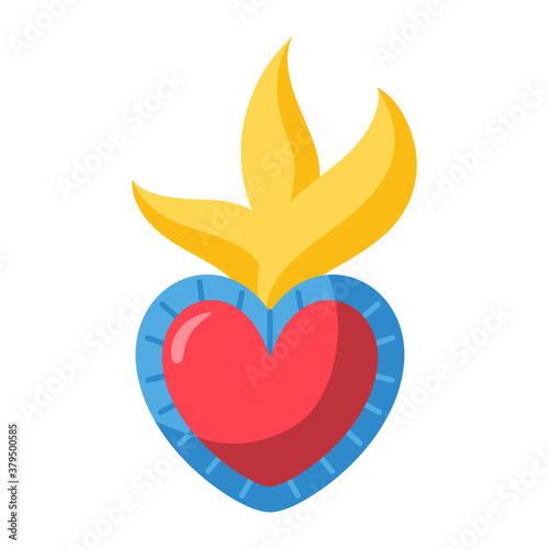 Isolated heart icon with leaves - Vector illustraiton
