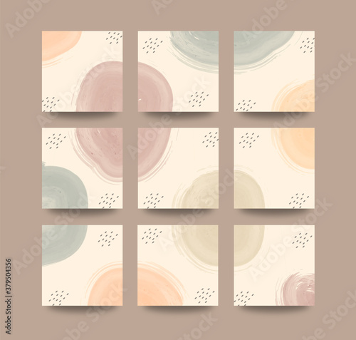 Social media post background template in grid puzzle style 