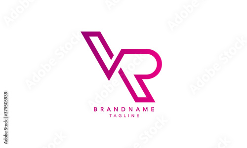 Alphabet letters Initials Monogram logo VR, RV, V and R