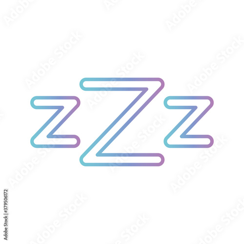sleeping zzz letters gradient style icon vector design