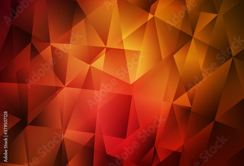 Dark Red vector polygon abstract background.