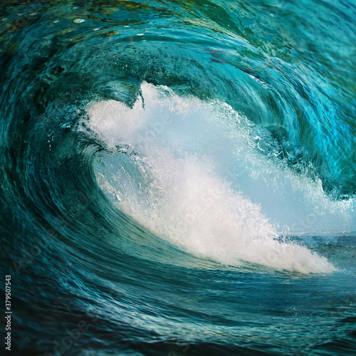 Fototapeta Naklejka Na Ścianę i Meble -  Ocean surfing ocean wave barrel lip inside view