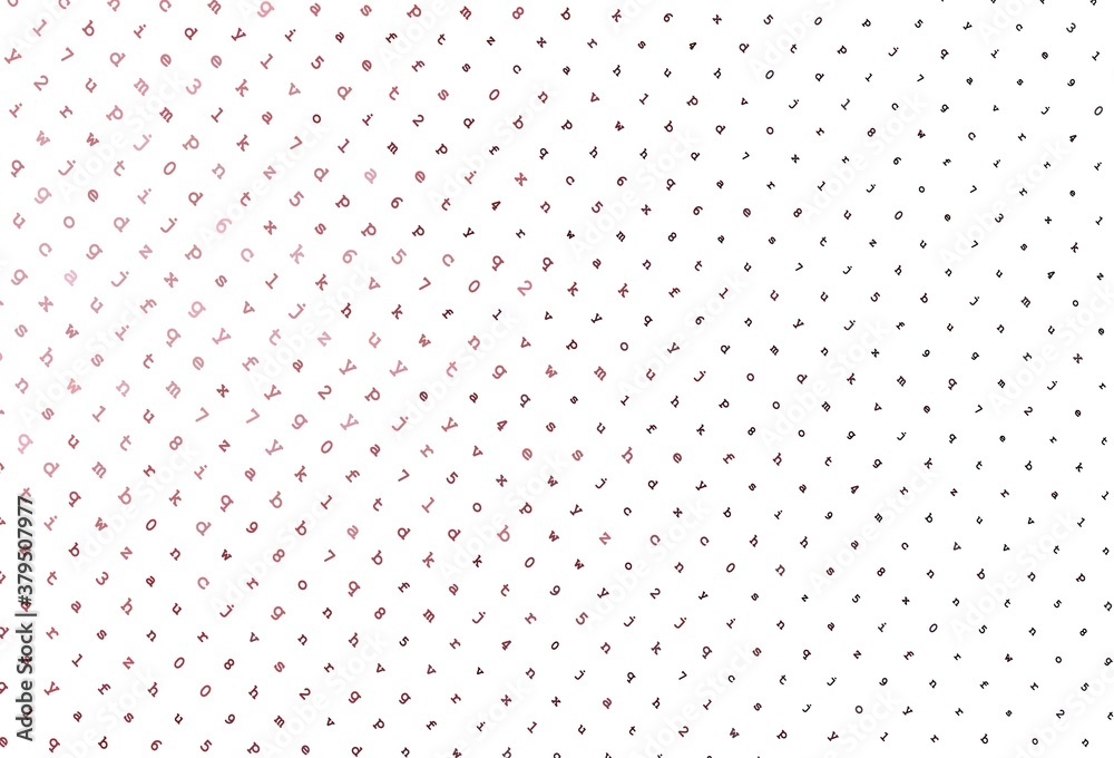 Light Pink, Red vector layout with latin alphabet. Light Pink, Red vector layout with latin alphabet.