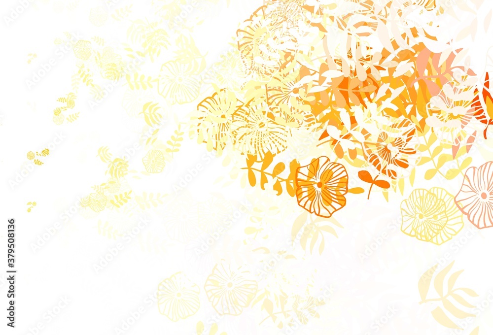 Light Orange vector abstract design with leaves. Light Orange vector abstract design with leaves.