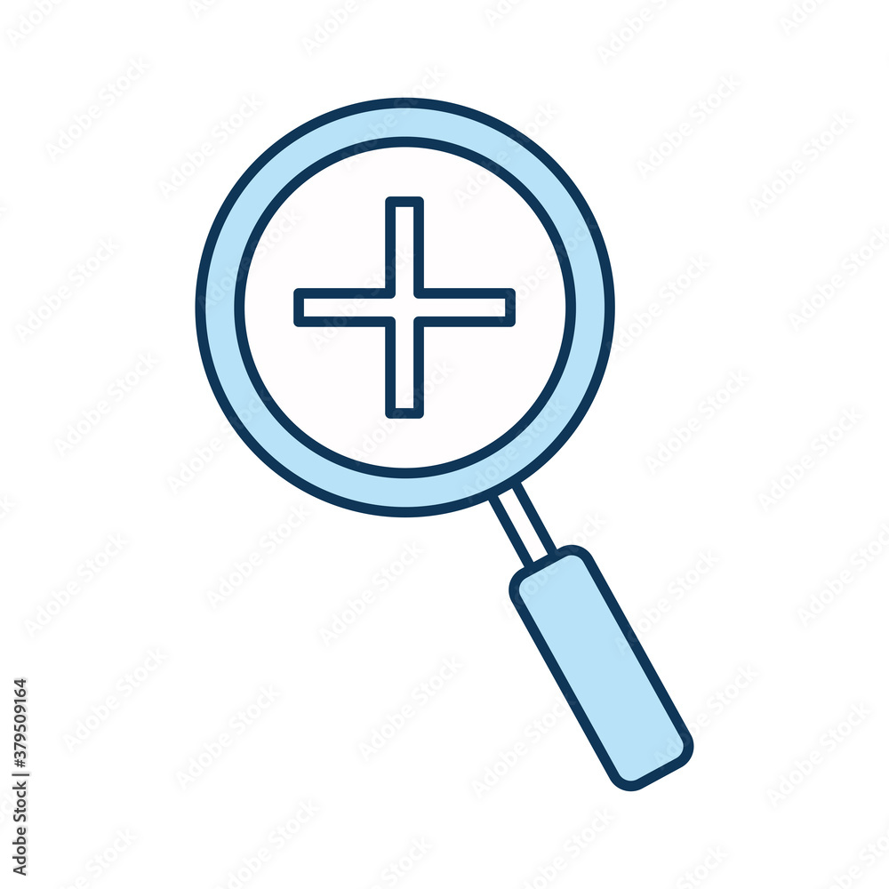 plus in lupe line and fill style icon vector design plus in lupe line and fill style icon vector design
