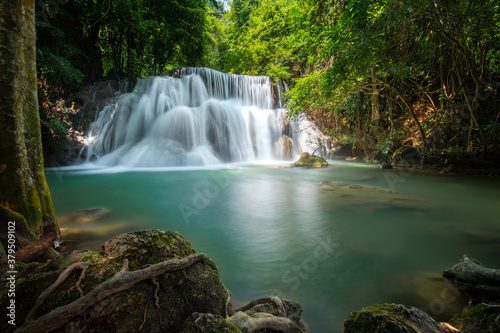 Beautiful waterfall at Thailand  Huay Mae Khamin 