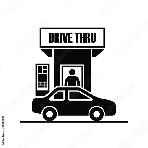 Drive through icon isolated on white background vector illustration.