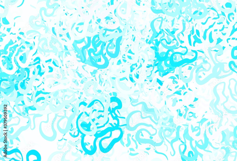 Fototapeta premium Light Pink, Blue vector backdrop with memphis shapes.