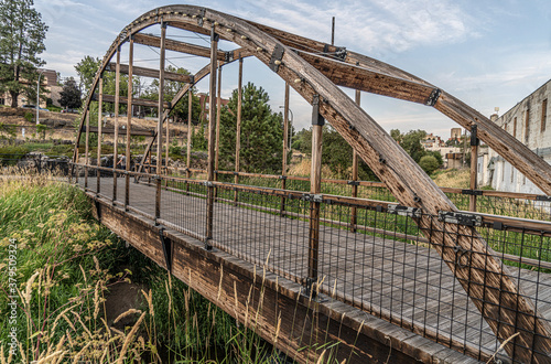 PARADISE CREEK WALKING BRIDGE DOWNTOWN PULLMAN WASHINGTON photo