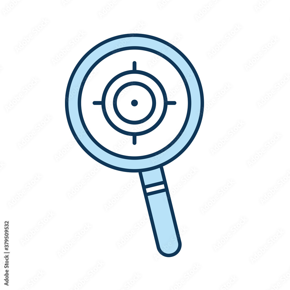 target in lupe line and fill style icon vector design target in lupe line and fill style icon vector design