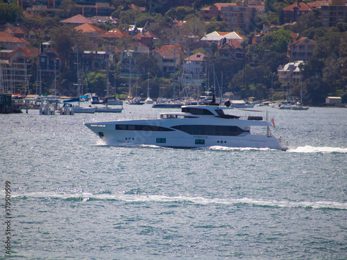 Boat cruiser in sydney harbour australia  photo