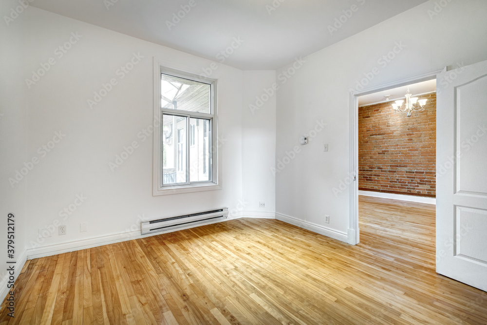 Real estate photography - Empty renovated apartment in Montreal. Old French style 6x plex in old part of Montreal Real estate photography - Empty renovated apartment in Montreal. Old French style 6x plex in old part of Montreal