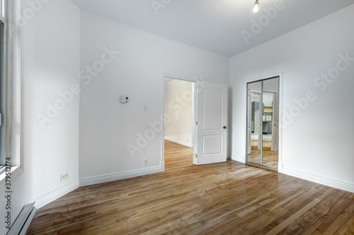 Real estate photography - Empty renovated apartment in Montreal. Old French style 6x plex in old part of Montreal 