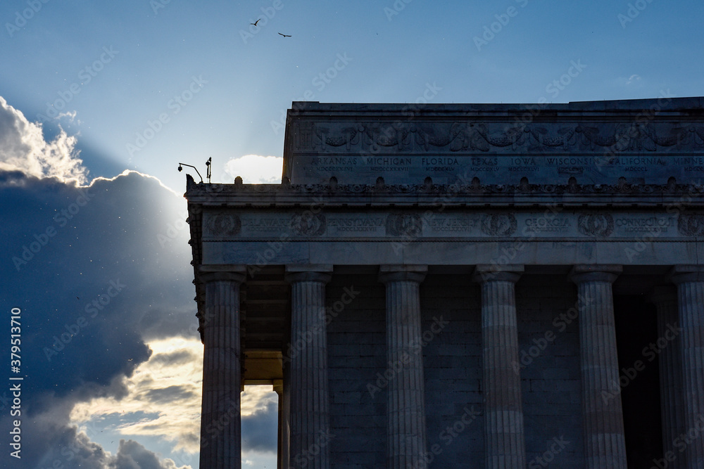 Lincoln Memorial at sunset in Washington DC, USA