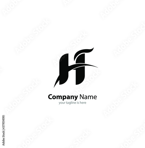 The simple elegant logo of letter H with white background