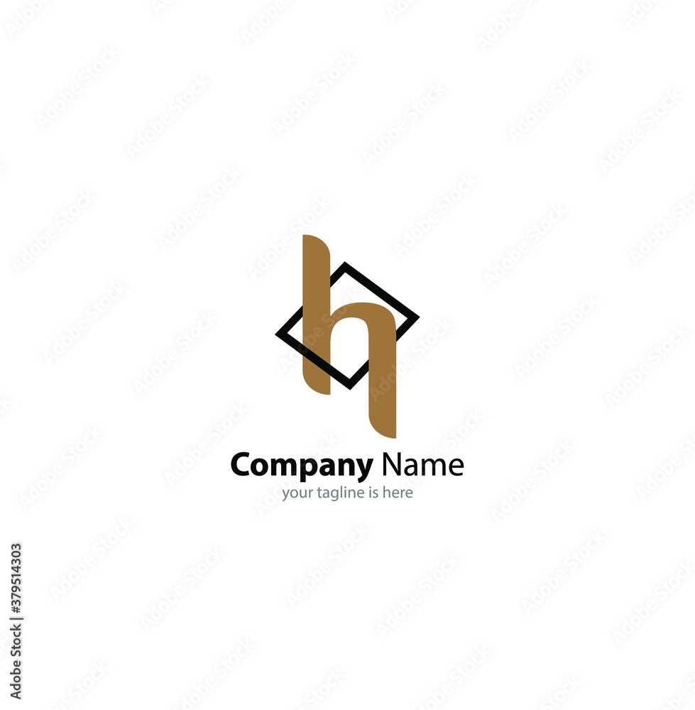 The simple elegant logo of letter H with white background