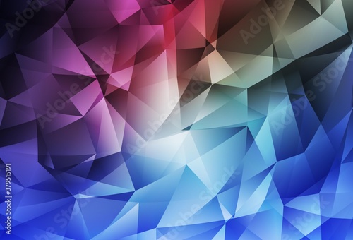 Dark Pink, Blue vector low poly texture.