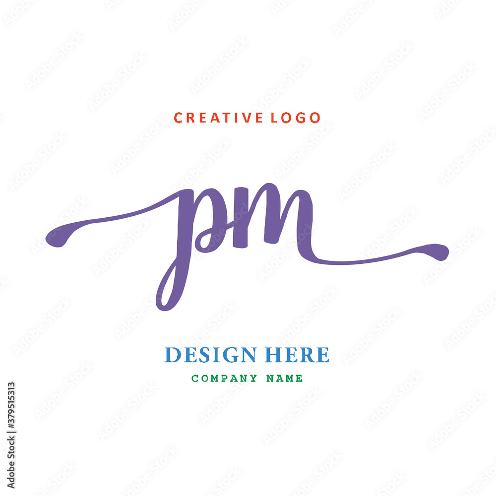 pharmacy logo PM  letter is simple, easy to understand and authoritative