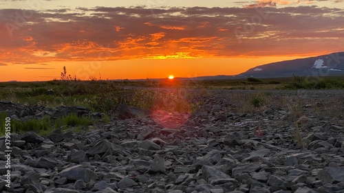 sunset over the river