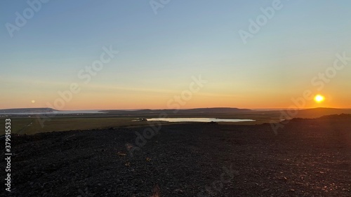 sunset over the river