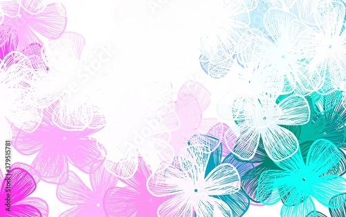 Light Purple  Pink vector natural pattern with flowers