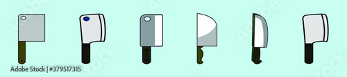 set of cleaver cartoon icon design template with various models. vector illustration isolated on blue background