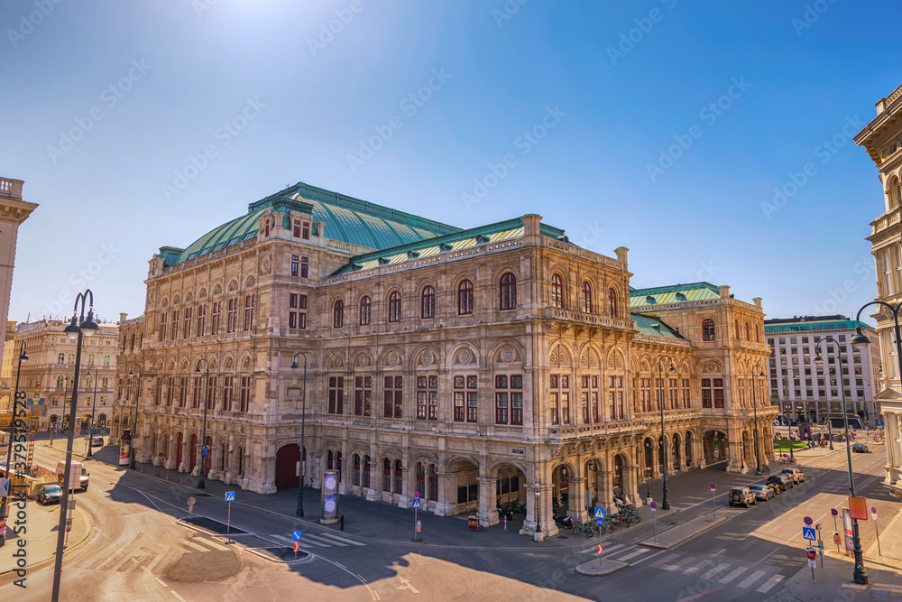 Vienna Austria city skyline at Vienna State Opera
