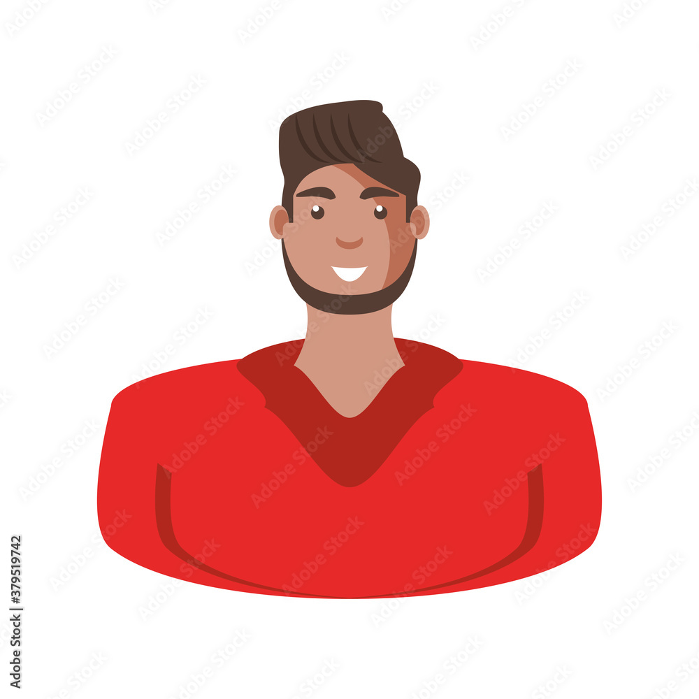 latin man cartoon with beard vector design