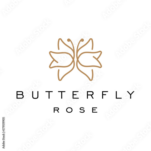 Butterfly Rose Logo Design Template
