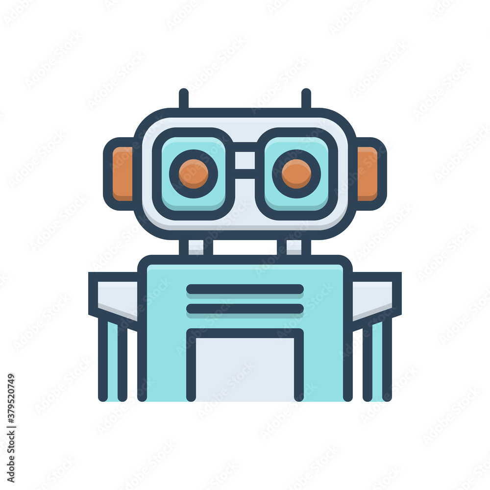 Fototapeta premium Color illustration icon for bot