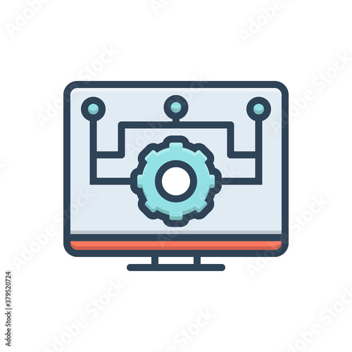Color illustration icon for api