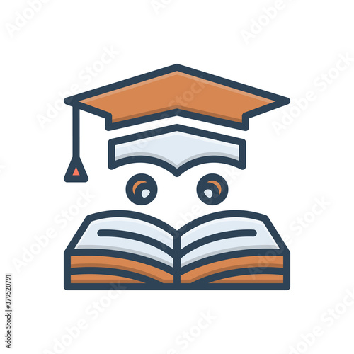 Color illustration icon for education