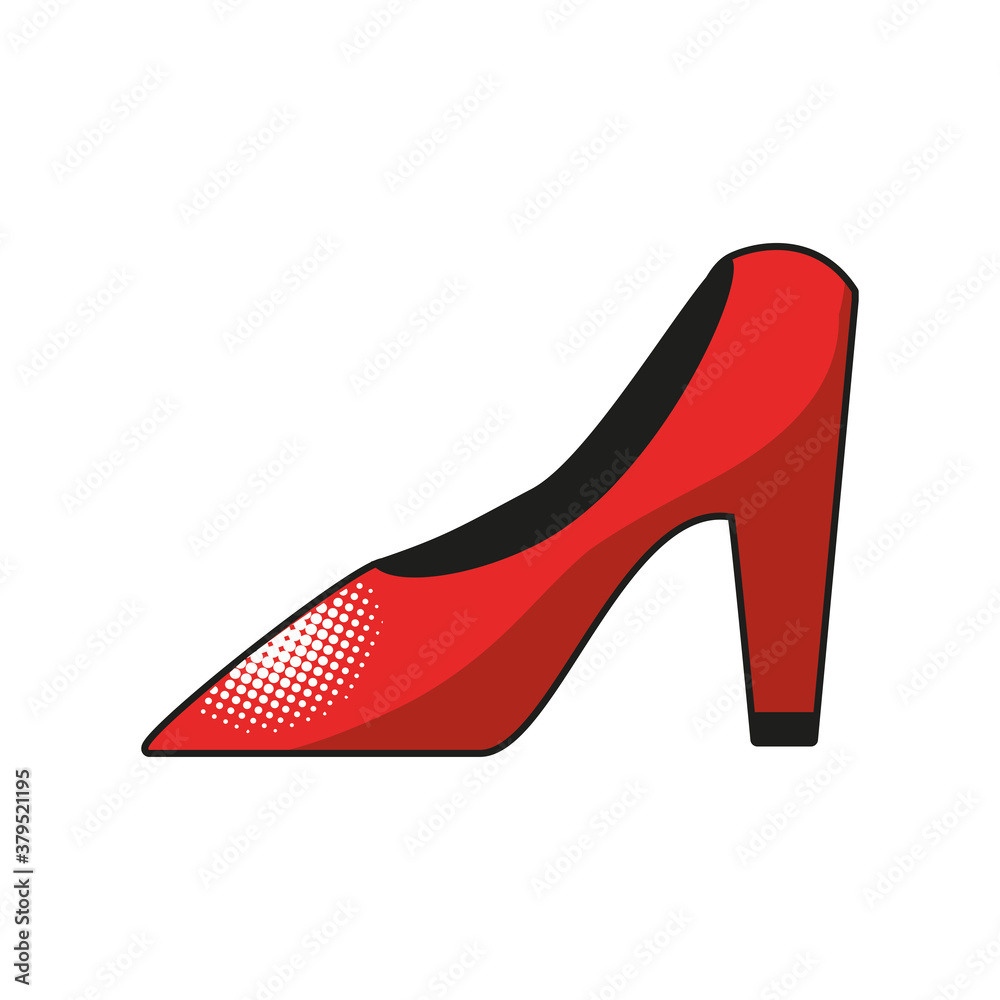 pop art heel shoe detailed style icon vector design