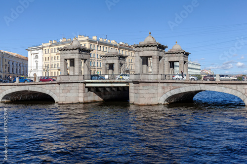 Lomonosov bridge over the Fontanka river. Saint Petersburg photo