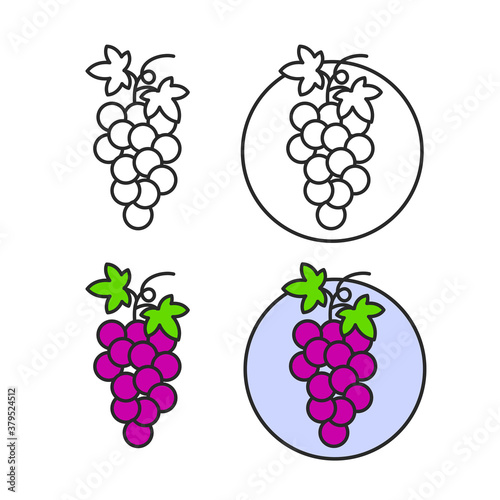 The Grape fresh fruit graphic vector illustration.